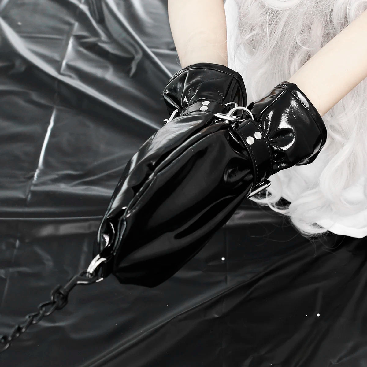 Thierry Patent Leather Mittens Bdsm